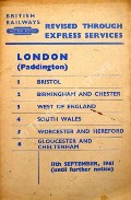 Revised Through Express Services - London, Bristol, Birmingham and Chester, West of England, South Wales, Worcester and Hereford, Gloucester and Cheltenham by British Railways Western Region